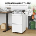 thumbnail image 4 of STANI 2 Drawer Mobile Metal File Cabinet, 28"H White Lockable Rolling Filing Cabinet for Home Office Files Management Assembly Required, 4 of 7