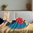 thumbnail image 3 of Pin up Girl Soft Flannel Fleece Blanket, Hand Drawn Illustration of a Curly Brunette Woman Wearing a Pilot Captain Hat, Cozy Plush for Indoor and Outdoor Use, 70" x 90", Multicolor, by Ambesonne, 3 of 5