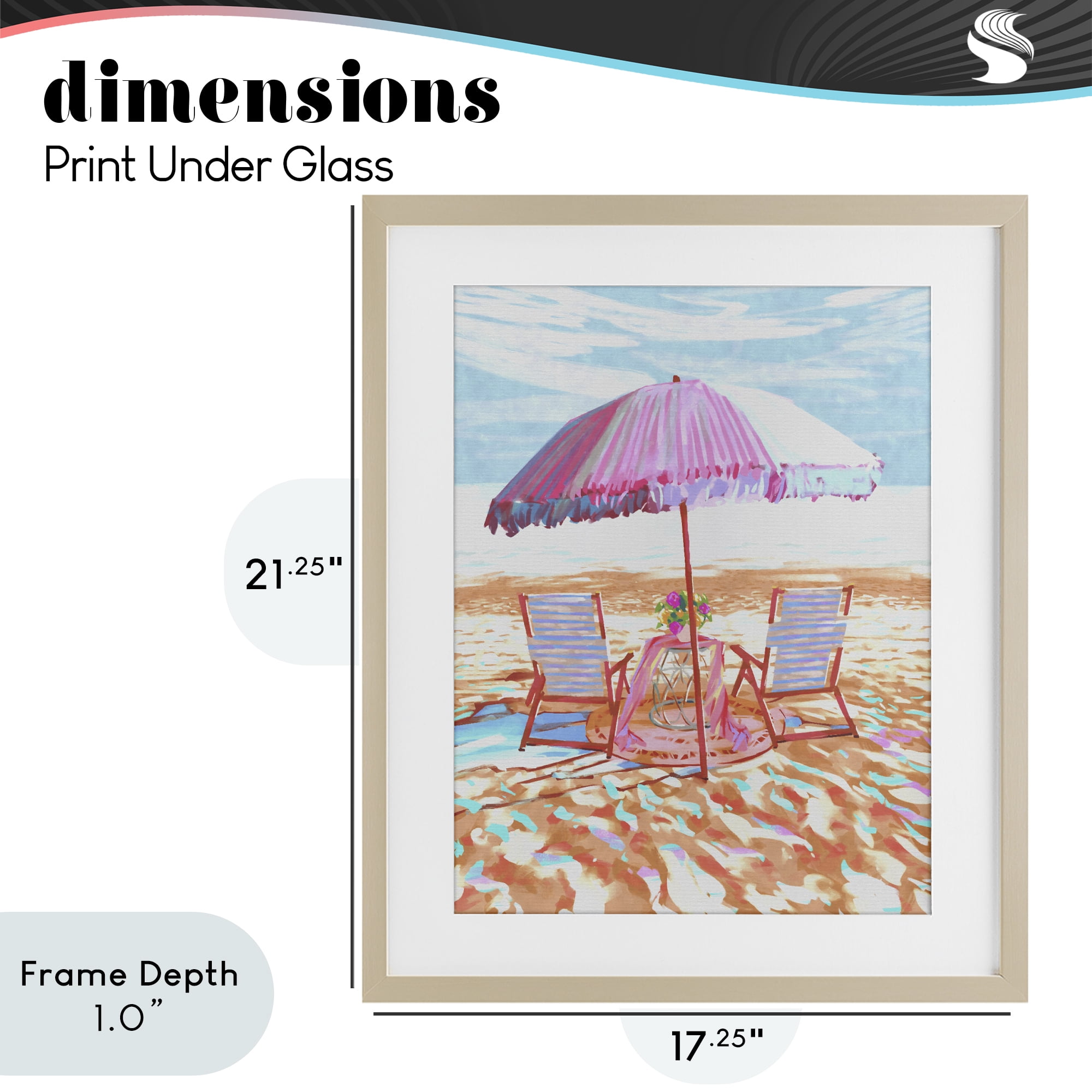 Stupell Industries Seaside Summer Picnic For Two Birch Framed Print Under Glass, design by Ziwei Li