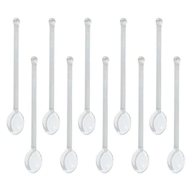 10 cucharas para té helado resistentes al calor para agitar café expreso o té, cuchara de vidrio para agitar Claro