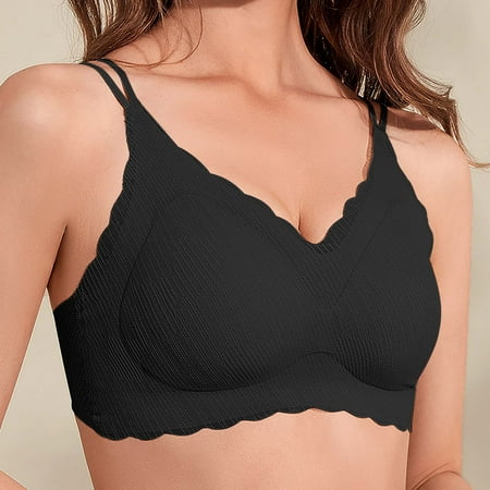 Socisucc Minimizer Bra Women s Push-up Non-slip Lace Flower Surface Beautiful Back Seamless Push-up One-piece Bra Without Steel Ring