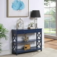 thumbnail image 2 of Convenience Concepts Oxford 1 Drawer Console Table with Shelves, Cobalt Blue, 2 of 8