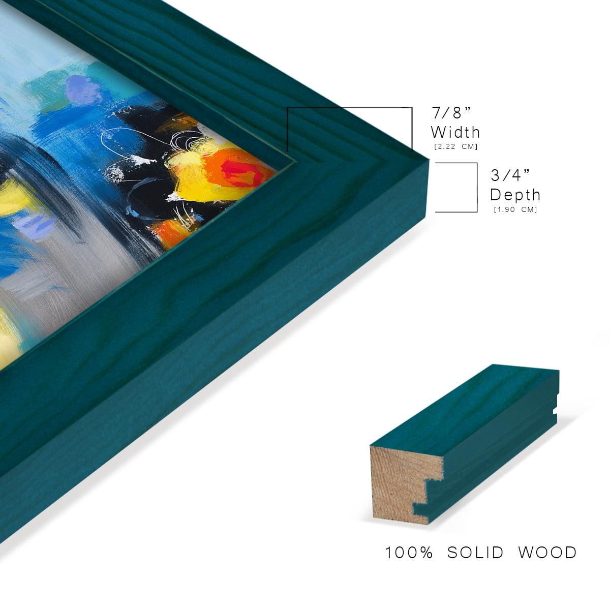 In the Loop III -Framed Print w/glass-Ocean Blue