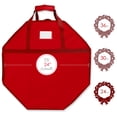thumbnail image 5 of Hearth & Harbor 24" Christmas Wreath Storage Container with Interior Pockets and Dual Zippers, Red, 5 of 6