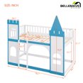 thumbnail image 7 of Bellemave Blue Twin over Twin Castle-shaped Bunk Bed with Ladder, Twin Size Wood Bunk Bed Frame with Castle Appearance, 7 of 7