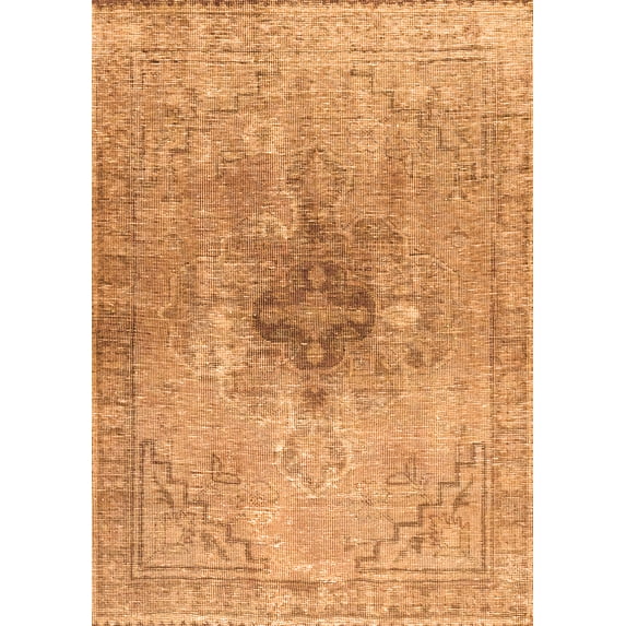 Ahgly Company Indoor Rectangle Persian Orange Traditional Area Rugs, 5' x 8'