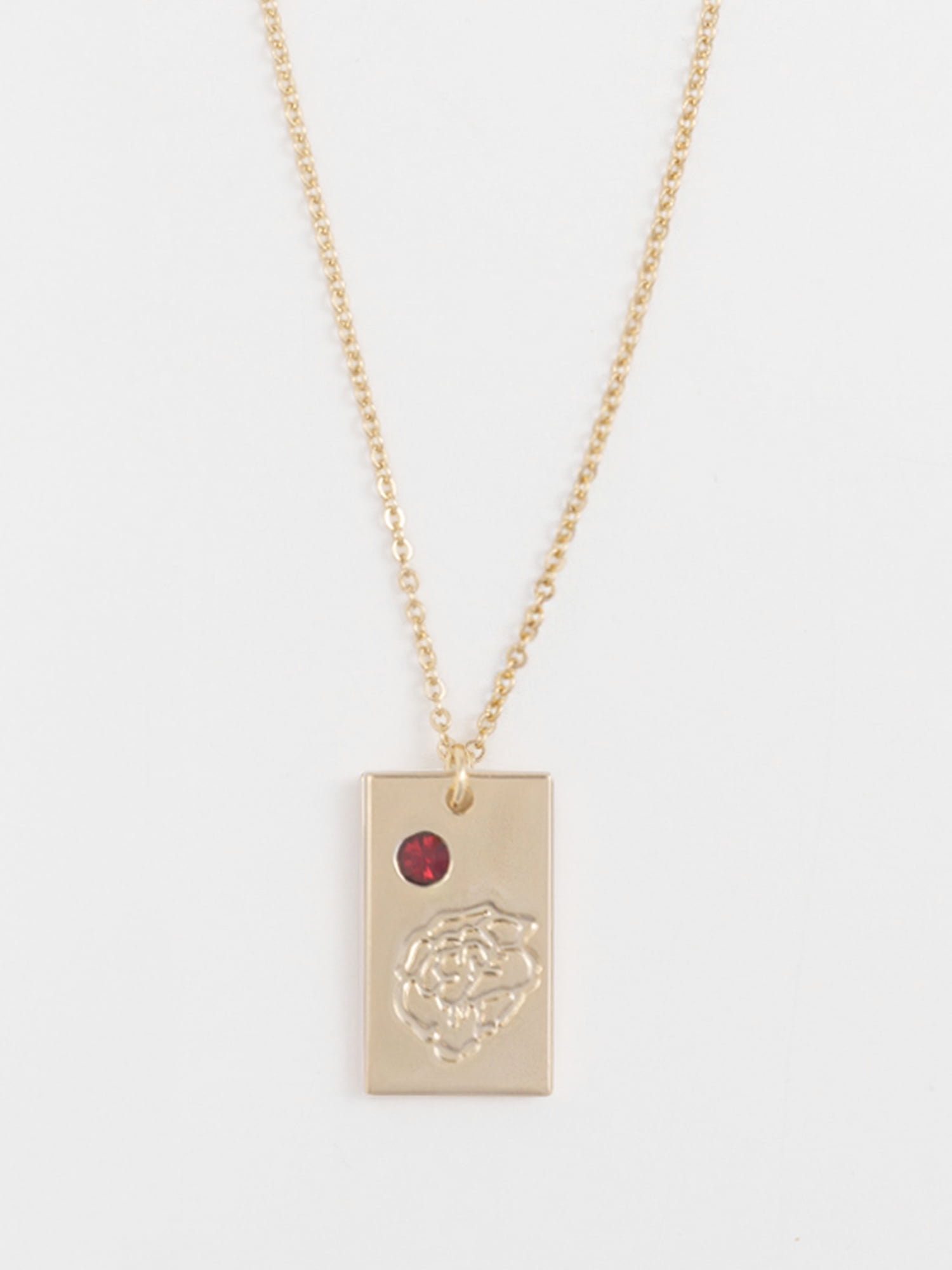 Time and Tru Women's Goldtone Necklace, January Birthstone