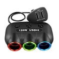 thumbnail image 1 of Divisor De Encendedor De Coche De 1 A 3, Interruptor Independiente 12V-24V Con Doble Usb Led 5V/2.1A Scienceny VI006996-00, 1 of 6