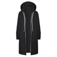 thumbnail image 5 of Otvok Womens Solid Jackets Plus Fleece Pocket Hooded Zipper Sweater, 5 of 6