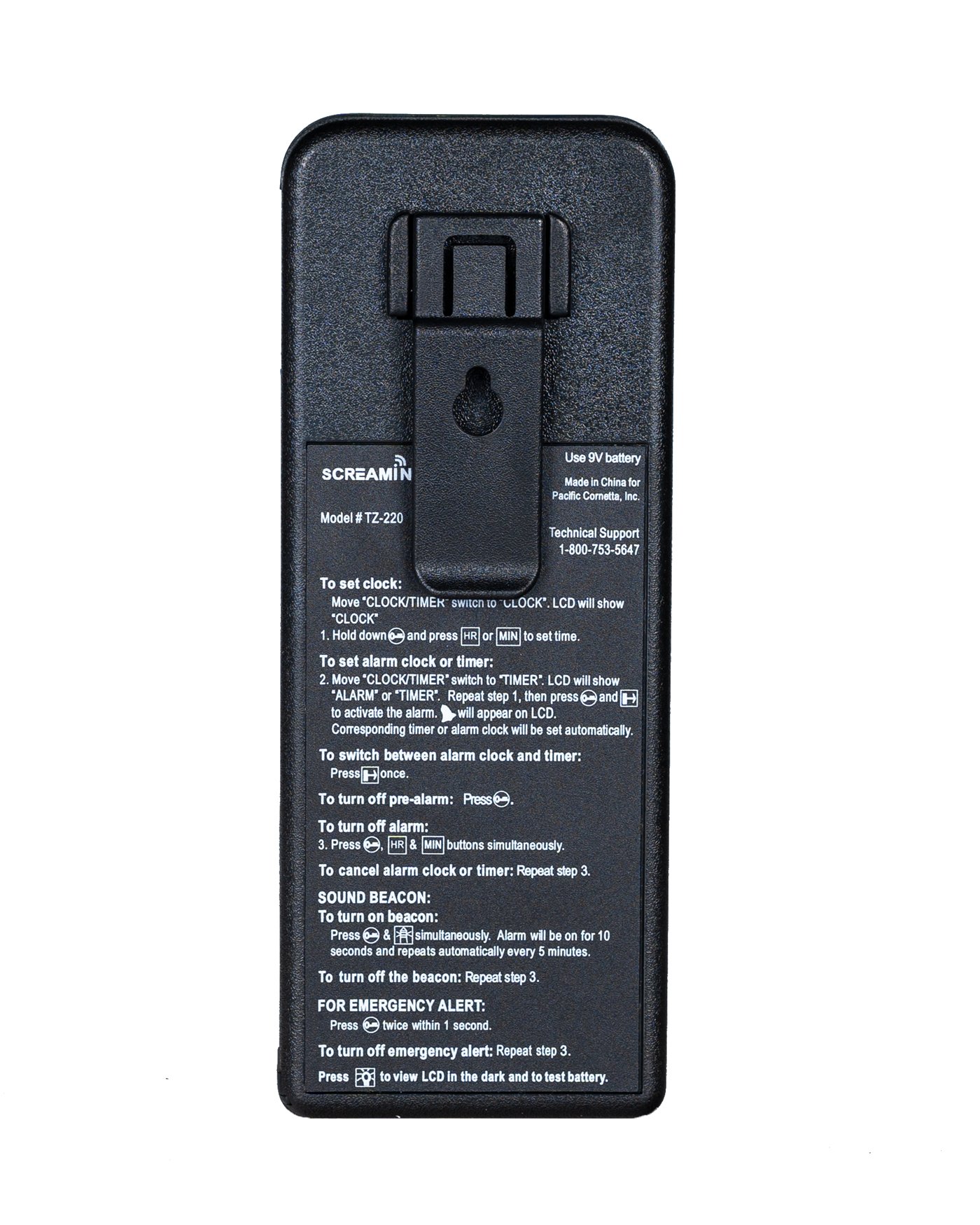 Screaming Meanie 220<br>Extra loud 120 dB Alarm Clock and Timer. <br>Simple to Set. Easy to Use.