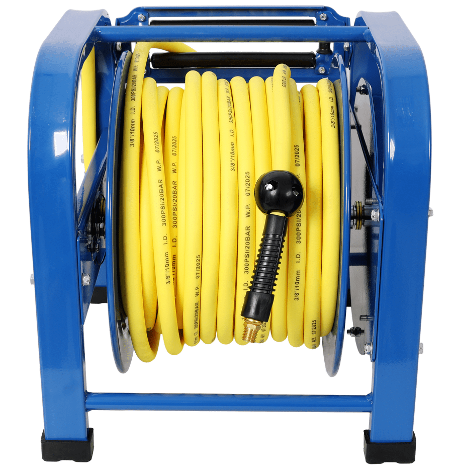 Air Hose Reel 100ft 300PSI Heavy Duty Industrial Hybrid Portable