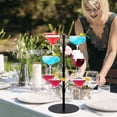 thumbnail image 6 of 3 Tier-12 Holders Drink Tower,Cocktail Tree Stand for Drinks,Champagne,Wine Glasses Holder for Martini, Margarita Cups,Black, 6 of 9