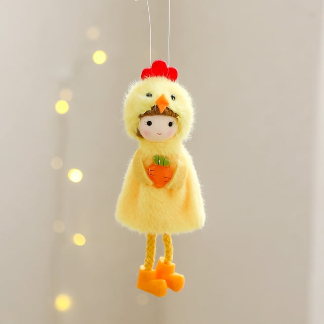 Fiudx Colgante de Pollito de Pascua, Adorable Adorno para Árbol de Navidad, Adorno de Tela de Alta Calidad, Decoración Navideña Versátil, Corona o Centro de Mesa, Regalo Perfecto para Tus Seres Queri