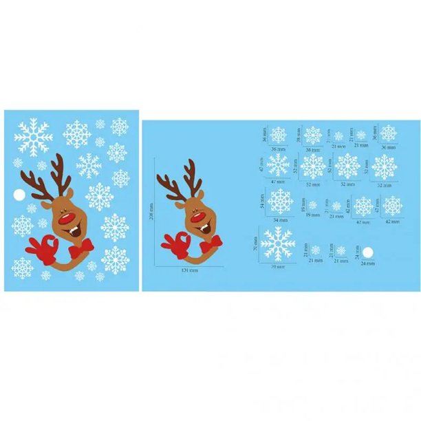 Pegatina de ventana de Navidad, decoraciones navideñas, calcomanía de copo de nieve de Papá Noel, pegatina de pared combinada, suministros de decoración de año nuevo para el hogar