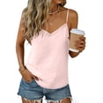 thumbnail image 4 of Lindreshi Tank Tops for Women Plus Size Women Summer Loose Button V Neck Cami Tank Tops Vest Blouse, 4 of 9