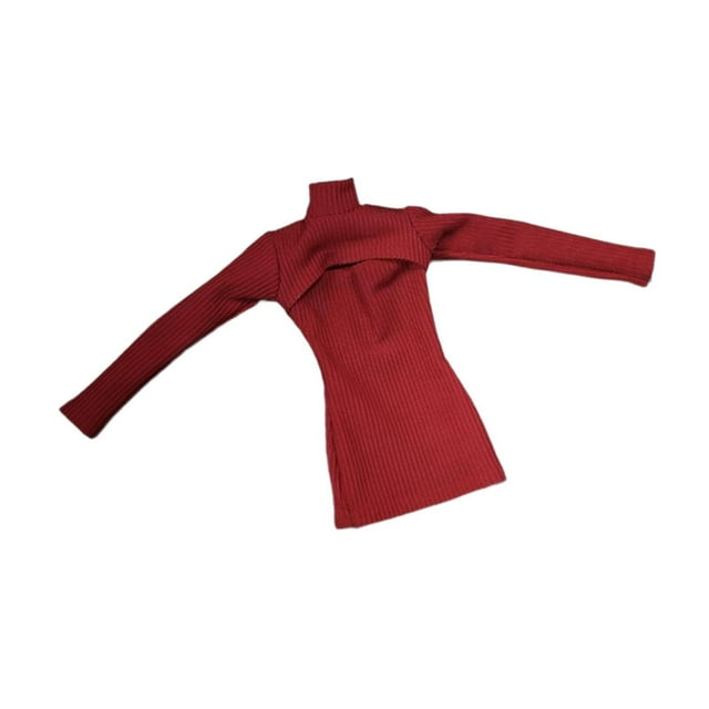 Figura a escala 1/6 con vestidos cortos, ropa de moda en miniatura para mujer de 12 pulgadas cofre hueco rojo
