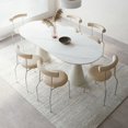 thumbnail image 4 of modern white dining table set with chair simple design  dining table set for 6 japanese kitchen mesa comedor home furniture My Lux Decor Round, 4 of 18