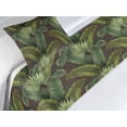 thumbnail image 3 of Botanical Bed Runner Set, Leaves of the Tropical Jungle Orderly Repeated Pattern Artwork Print, Decorative Bedding Scarf & a Pillow Sham for Hotels Homes, Twin, Reseda Green and Brown, by Ambesonne, 3 of 3