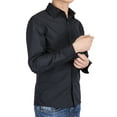 thumbnail image 3 of SHCKE Young Mens Regular Fit Long Sleeves Dress Shirts White Casual Business Formal Shirt, 3 of 6