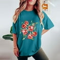 thumbnail image 5 of gbyLJF Y2K Tops Womens Oversized T Shirts Loose Crewneck Short Sleeve Shirts Summer Casual Cute Print Tee Blouses Blue XXL, 5 of 7