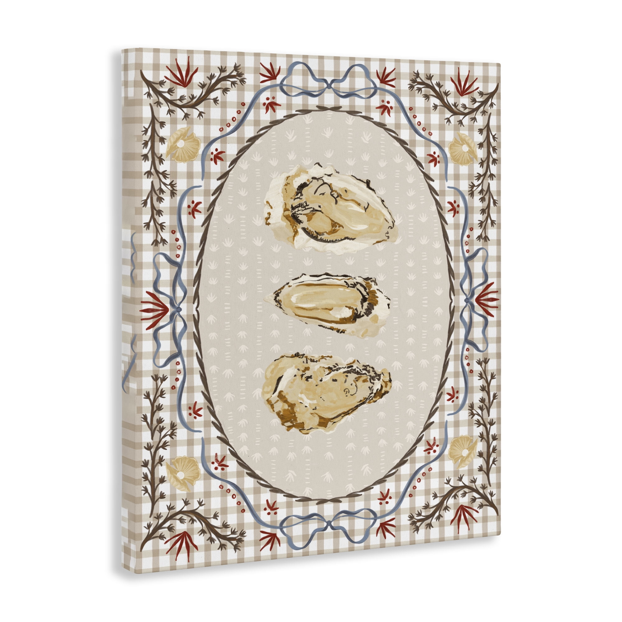 Stupell Industries Vintage Oyster Trio Canvas Wall Art, design by Vero Illustrates