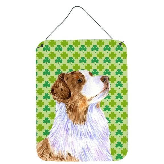 Carolines Treasures LH9183DS1216 Australian Shepherd St. Patricks Day Shamrock Wall or Door Hanging Prints 12WX16H