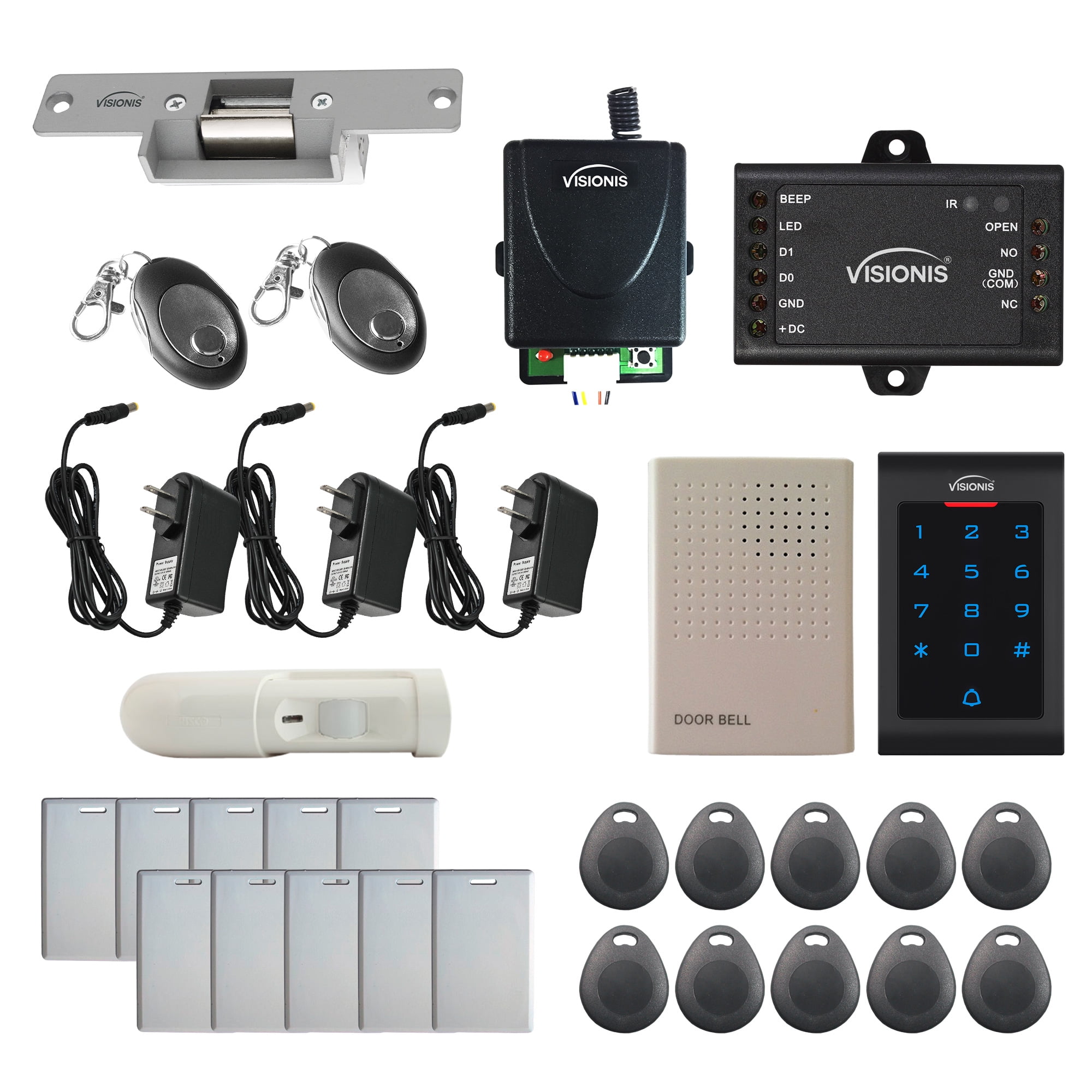 Wireless ID Keypad & Receiver Controller KIT for Door Access Control NO,NC,COM 