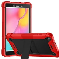 Dteck Case for Samsung Galaxy Tab A 8-inch SM-T290 T295 (2019 Released),3-Layers Multi-functional Case Shockproof Rubber Case Hybrid Hard Kickstand Protective Cover without Screen Protector,Red