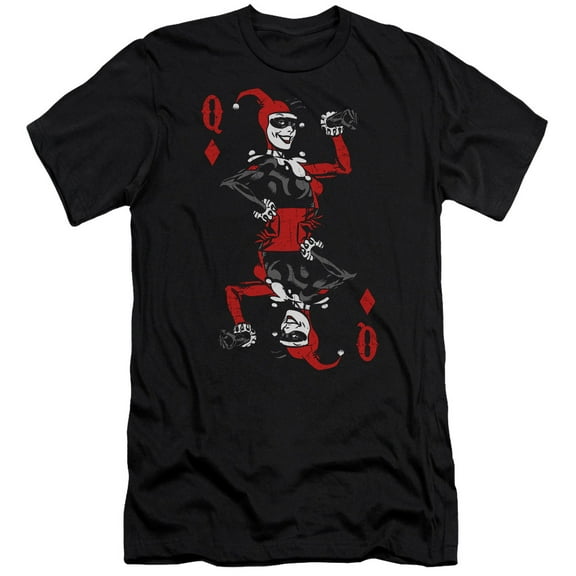 Batman Quinn Of Diamonds S/S Adult 30/1 T-Shirt Black