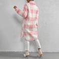 thumbnail image 5 of Bovemsi Trench Coats Women'S Autumn Or Winter Button Down Lapel Plush Plaid Coat Loose Long Fall Winter Clothes XL, 5 of 7