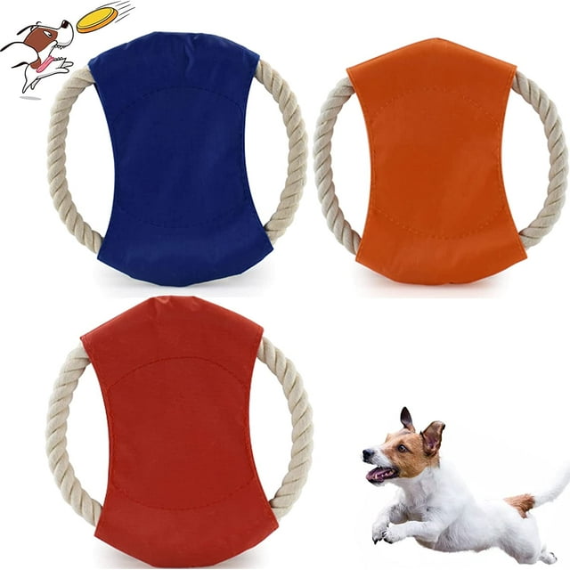 Frisbee de cuerda de algodón para mascotas, juguetes para perros resistentes a mordeduras, herramientas para la dentición de perros, 3 uds. JM