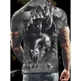 thumbnail image 2 of Fantasy Dragon and Skull Print T-Shirt for Men- Summer Soft Polyester Short Sleeve Top, Comfortable Fit Dark Academy Men's Short Occult Gothic Men's Shirt Gothic Romantic Grunge Tee, PLUS SIZE, 2 of 6