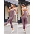 thumbnail image 4 of Ekouaer Jumpsuits for Women Sleeveless Spaghetti Strap Ribbed Overall Jumpsuit V Neck Summer Romper with Pockets 2026, 4 of 6