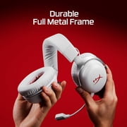 HyperX Cloud III – Wired Gaming Headset, PC, PS5, Xbox Series X|S, Angled 53mm Drivers, DTS Spatial Audio, Memory Foam, Durable Frame, Ultra-Clear 10mm Mic, USB-C, USB-A, 3.5mm – Gray/Red