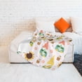 thumbnail image 2 of ZNDUO Lightweight Microfiber Bed Blanket, Cartoon Sunflower Cute Elf Pattern Super Soft Flannel Cozy Throw Blankets, 40"x30", 2 of 8