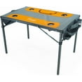 thumbnail image 2 of Creative Outdoor Portable Folding Table with Built-In Outdoor Cooler and 4 Cup Holders, Orange Gray, 2 of 5