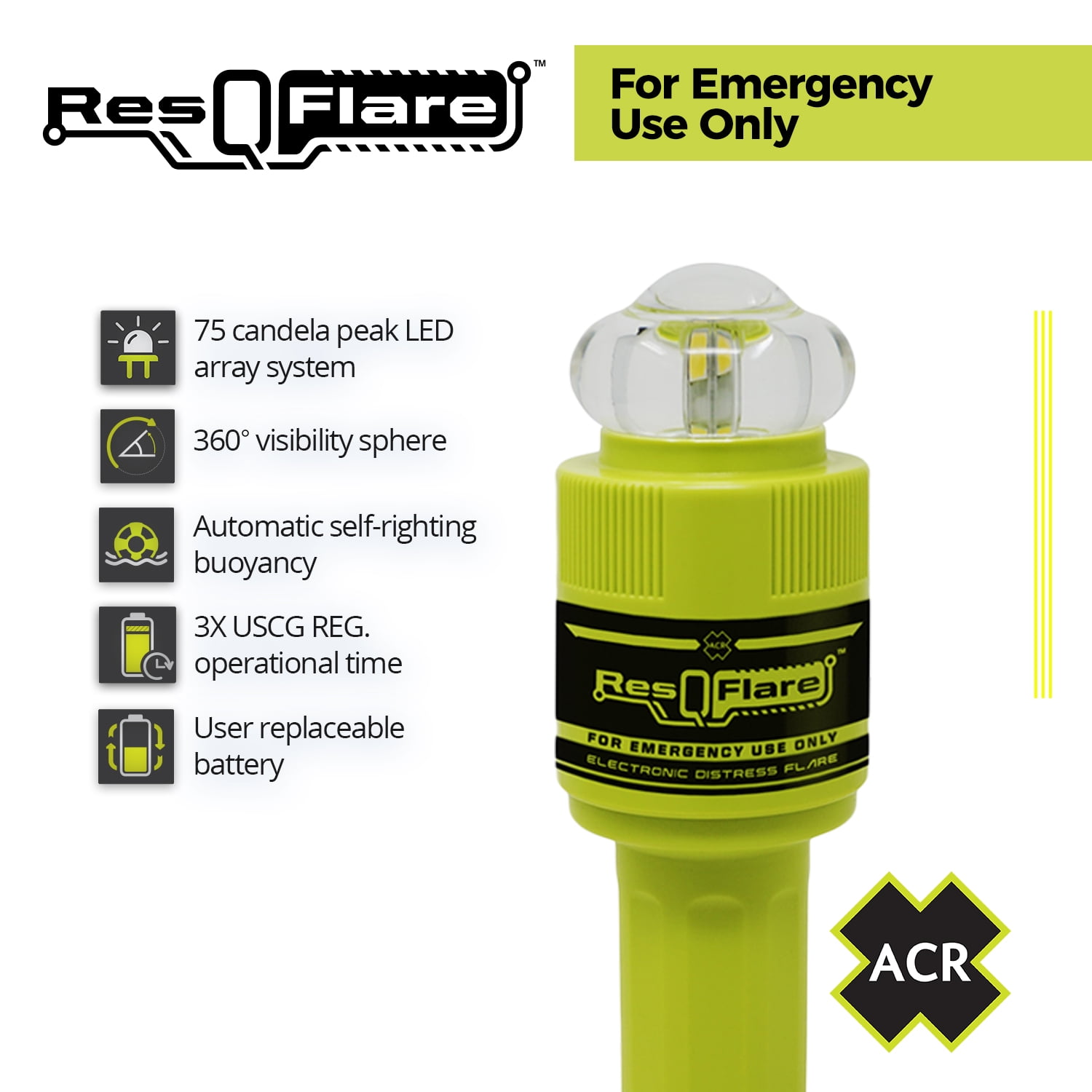 ACR ResQFlare Electronic USCG Approved Boat Flare & Ubuy Singapore
