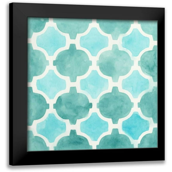 Vess, June Erica 12x12 Black Modern Framed Museum Art Print Titled - Watercolor Tile II