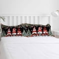 thumbnail image 5 of Christmas Tree Gnomes Queen Size Comforter Set, Winter Snowflake Eucalyptus Leaf Black Bedding for All Seasons, 4 Pcs Bed Set with 1Comforter (90"x92") ,1 Sheet(94"x116"), 2 Pillowcases (19"x29"), 5 of 7