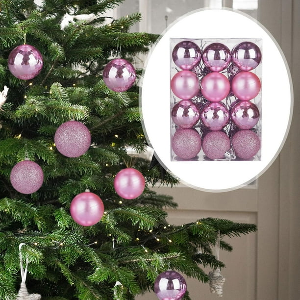 Boules De Noël - 3 Cm - Lot De 18 - Rose | Le Géant De La Fête