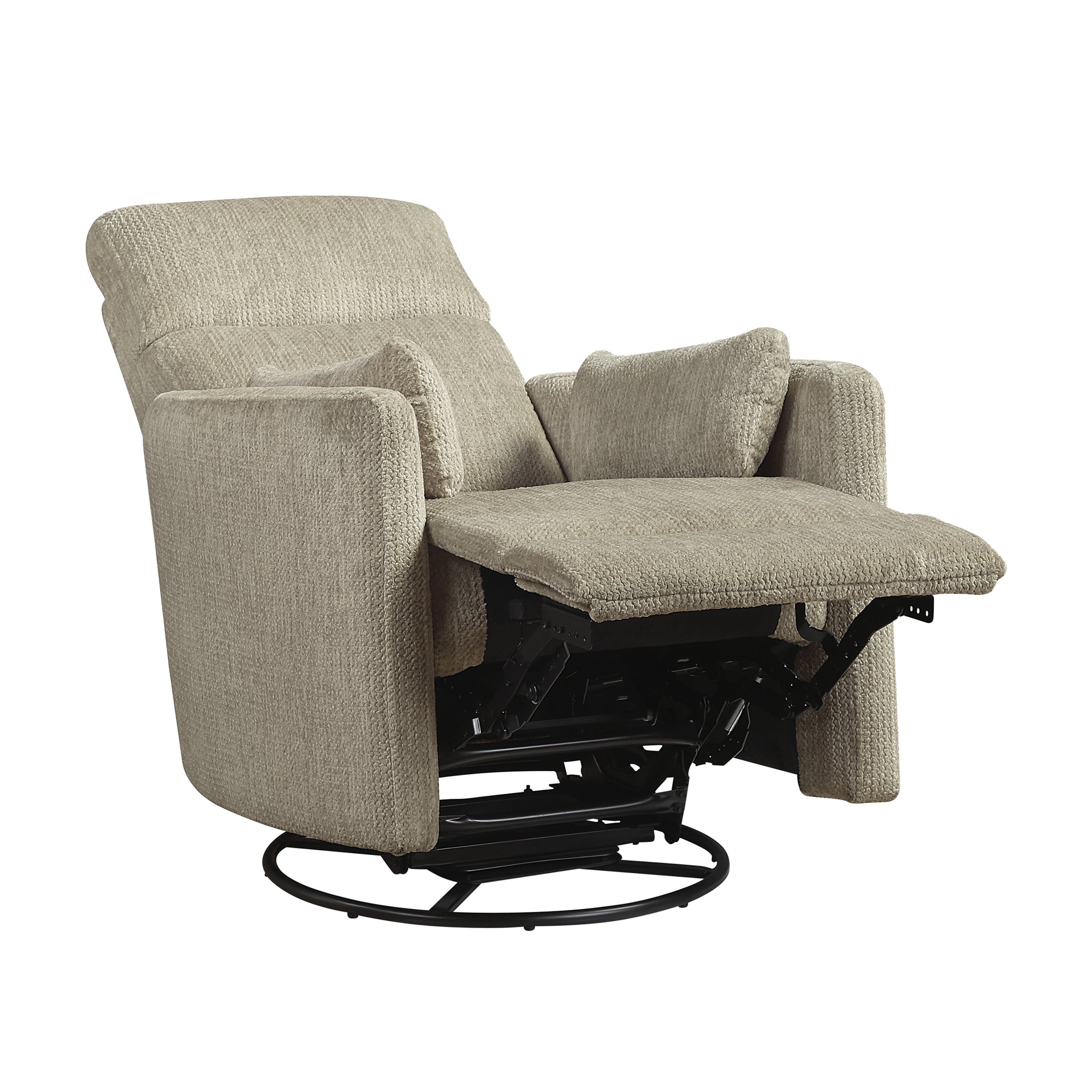 OakvillePark Arven Microfiber Swivel Glider Manual Reclining Chair, Brown