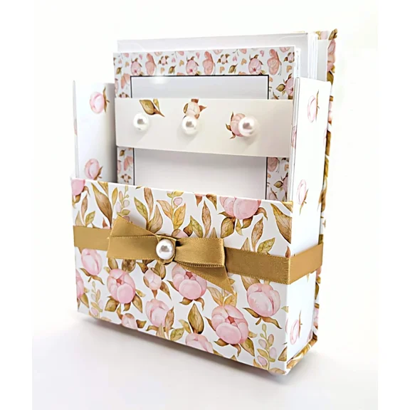 42-Pc Stationery Gift Box Set W/Reusable Desktop Organizer Box And Gold Pen - Pi