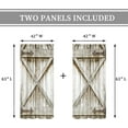 thumbnail image 4 of Grey Farmhouse Western Curtains 42W x 63L Inch Rod Pocket Rustic Gray Barn Door Wooden Vintage Barnwood Men Bedroom Decor Country Cabin Farm Wood Printed Living Room Window Drapes2 Panels, 4 of 6