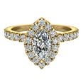 thumbnail image 4 of Petite Engagement Rings for Women Marquise Cut Halo Diamond Ring 18K Gold 1.10 CT TW (G,VS1), 4 of 5