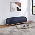 thumbnail image 3 of Meridian Furniture Calum Navy Chenille Fabric Bench, 3 of 17