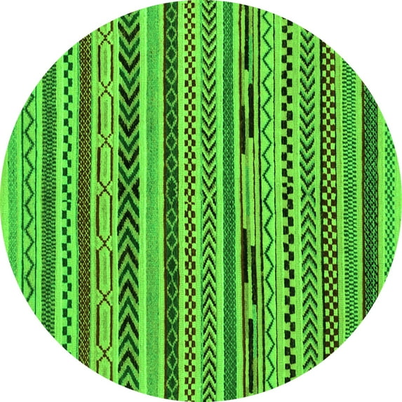Ahgly Company Indoor Round Abstract Green Modern Area Rugs, 7' Round