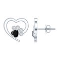 thumbnail image 4 of Rosec Jewels Black Onyx Paw Stud Earrings with Screw Back - AAA Quality - Heart Shape Black Onyx with Diamond - with Jewelry Box, 925 Sterling Silver, 4 of 7