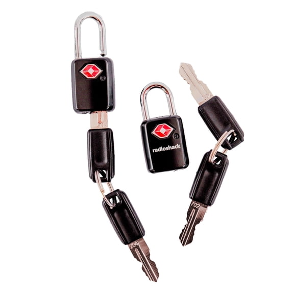 RadioShack Two Pack TSA Locks for Luggage, Locks with Keys for Easy Added Security in Airports, Gyms, and More