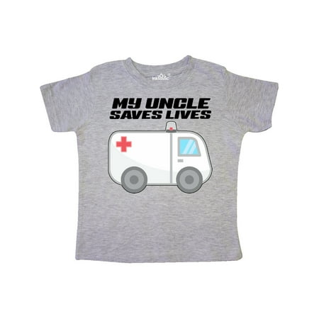 

Inktastic My Uncle Saves Lives- Ambulance Gift Toddler Boy or Toddler Girl T-Shirt