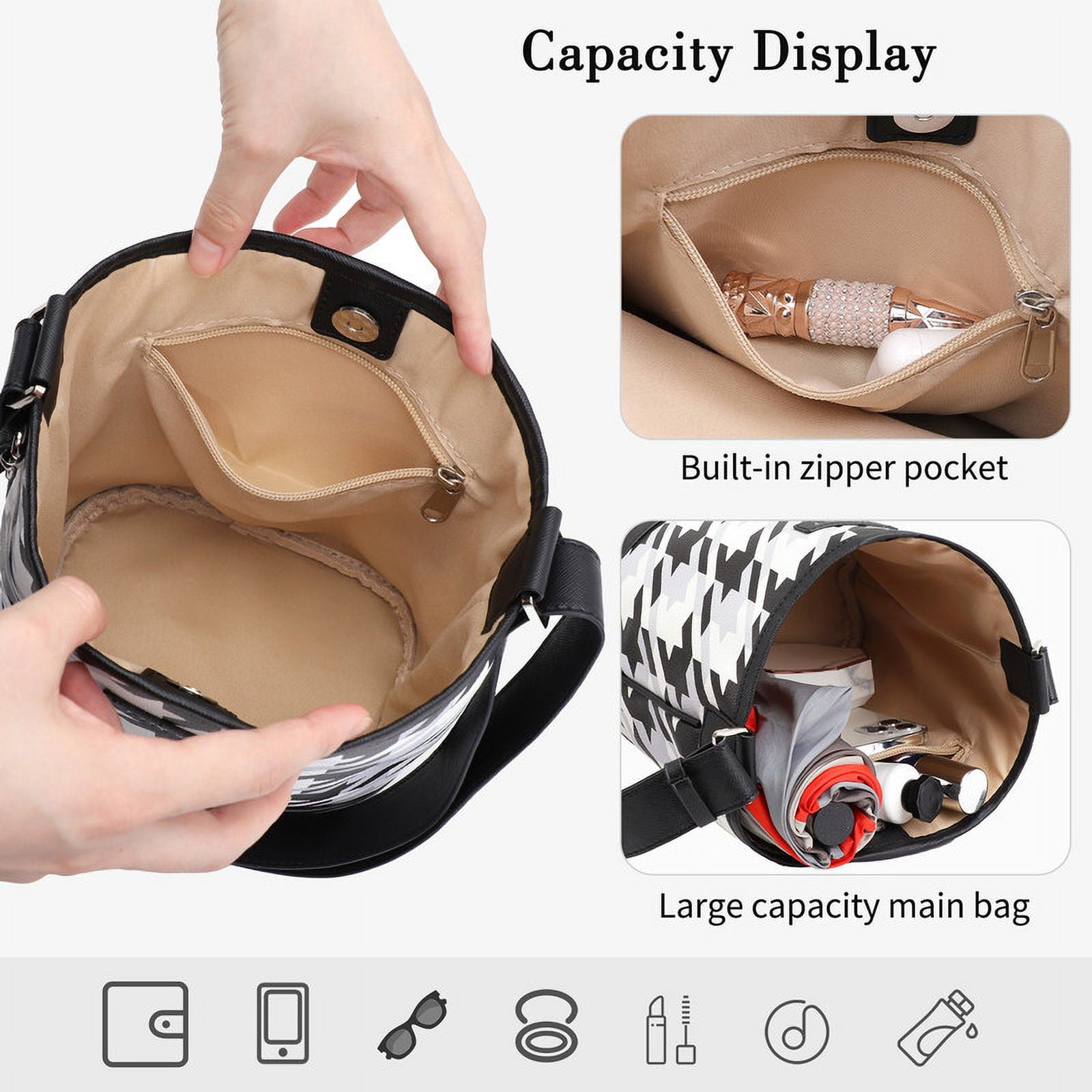 Tinyat Shoulder Bag for Women Waterproof Hobo Handbag Large Capacity Crossbody Purse with Adjustable Shoulder Strap for Daily Use and Shopping